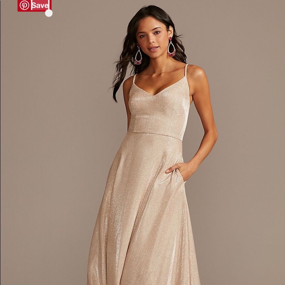 David’s Bridal Champagne Gold Gown